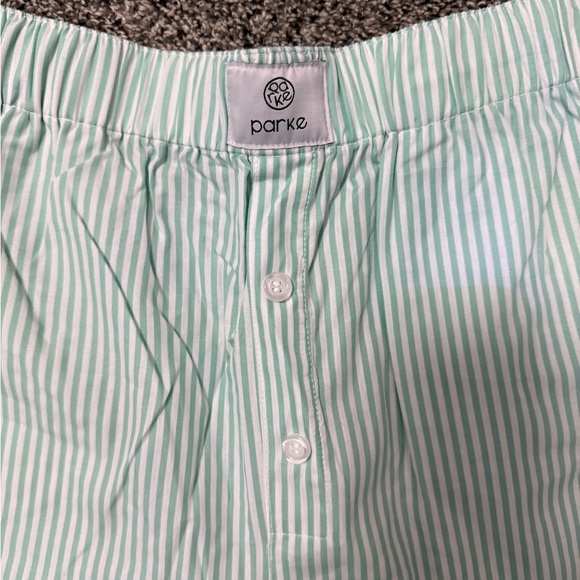 Parke Striped Boxer Shorts XL NWOT Green and White - Picture 2 of 4